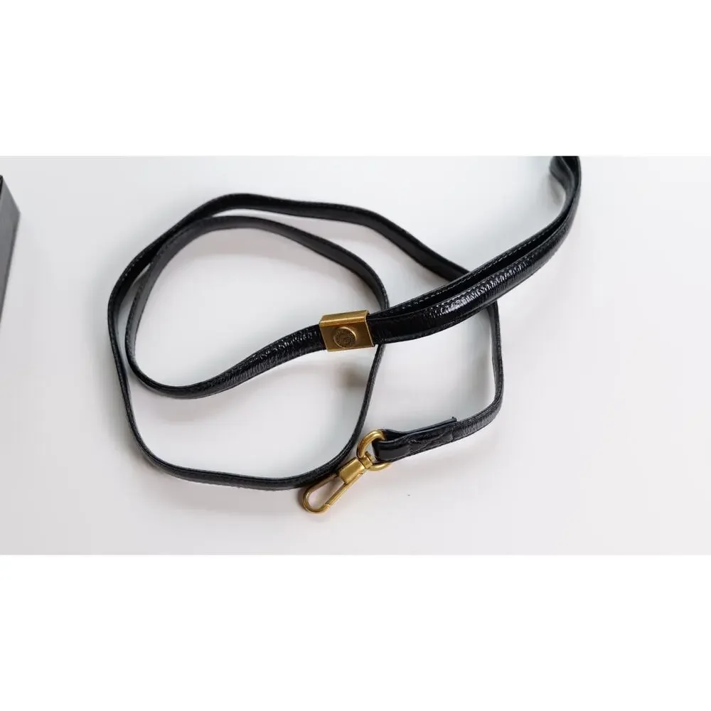 Yves Saint Laurent (YSL) Vintage Black Leather Dog Leash